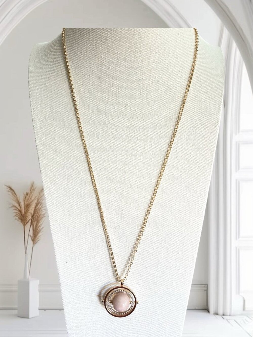 Chico's Gold Tone/Crystals/Glass Or Stone Ball Necklace-NWT